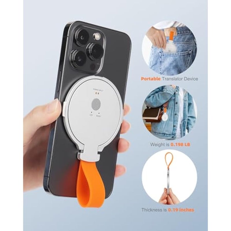 أنكوفو ايكيو جهاز مترجم لغة، مسند للهاتف، مترجم لغة ثنائي الاتجاه بأكثر من 138 لغة، عبر الانترنت/غير المتصل/الذكاء الاصطناعي/الصوت/الصوت/ترجمة الفيديو، مثالي للسفر/الاعمال/الدراسة، ابيض - Image 2