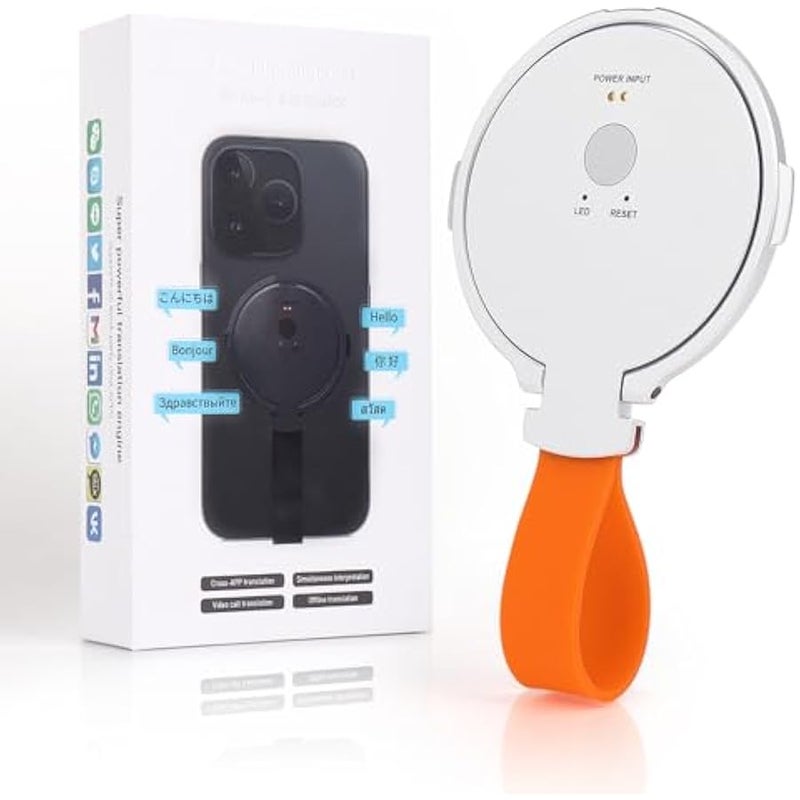 أنكوفو ايكيو جهاز مترجم لغة، مسند للهاتف، مترجم لغة ثنائي الاتجاه بأكثر من 138 لغة، عبر الانترنت/غير المتصل/الذكاء الاصطناعي/الصوت/الصوت/ترجمة الفيديو، مثالي للسفر/الاعمال/الدراسة، ابيض - Image 1