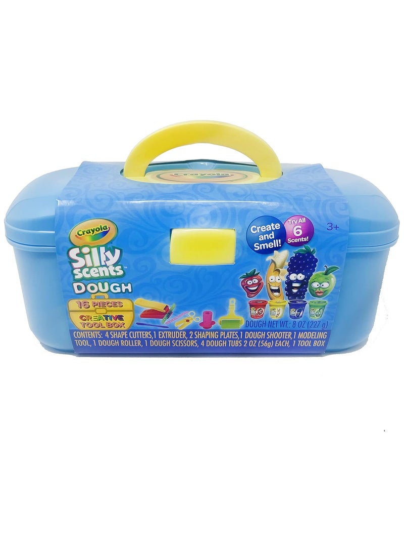 Crayola Silly Scents Tool Box – Scented Playdough Set with 8 Tools, Accessories & 4 Scented Doughs – Creative Sensory Kit for Kids Ages 3+ - Image 1
