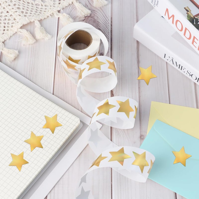 Imeepa 500 PCS Metallic Gold Star Stickers, 1 inch Self Adhesive Metallic Glitter Foil Stickers Sparkly Star Sticker Reward Behavior Chart Labels for Kids Students Teachers Supplies - Image 3