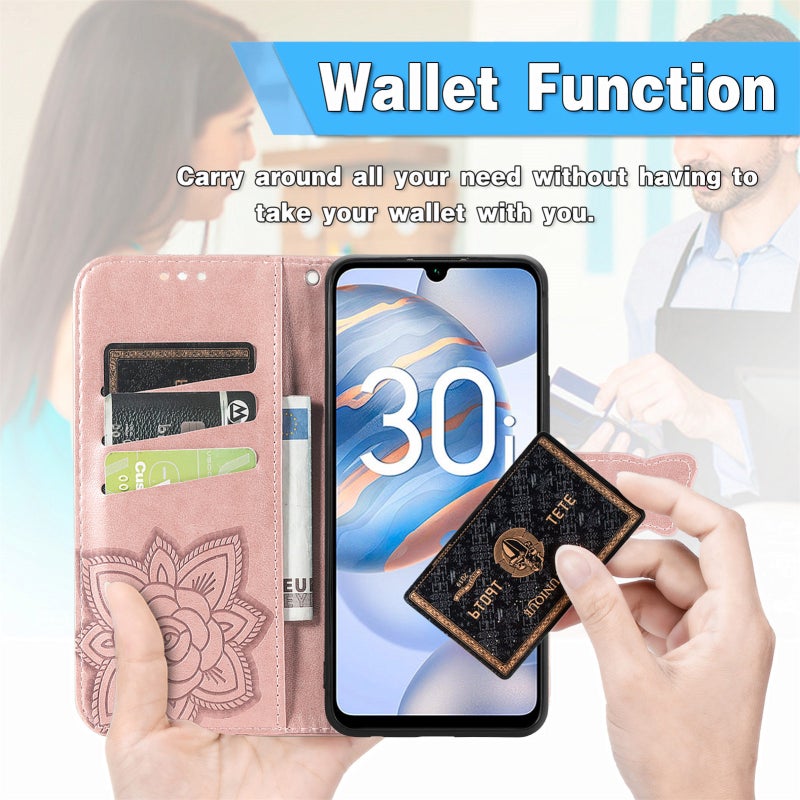 HuHa Case Cover For Honor 200 Lite Global Butterfly Love Flower Embossed Leather Phone Case(Pink) - Image 5