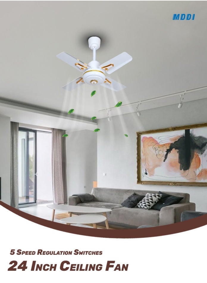 مودي مروحة سقف حديثة مقاس 24 بوصة بيضاء موفرة للطاقة مروحة هادئة مع إضاءة لغرفة النوم وغرفة المعيشة وراحة المنزل - Image 4