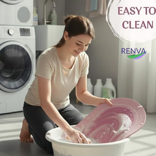RENVA Bathroom Door Mats | Water Absorbent Quick Dry Round Mat with Anti-Slip Rubber Backing | Non-Slip Floor Mat for Home & Kitchen 40x60 CM (Pack of 1, Pink Colour) - Image 5
