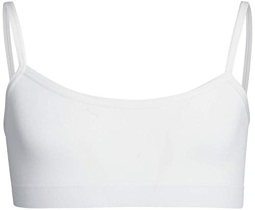 Rene Rofe Girls' Training Bra - 6 Pack 4-Way Stretch Spaghetti Strap Unpadded Bralette Starter Bras for Girls (7-14), Size 14, Black/White/Grey - Image 5