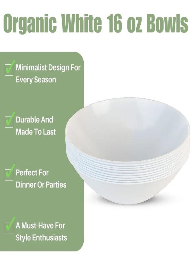 Blue Sky Organic White Bowls, 16 oz. - 10 Pieces - Tableware for Hot Soup & Cold Desserts, Ideal for Parties & Events - Image 4