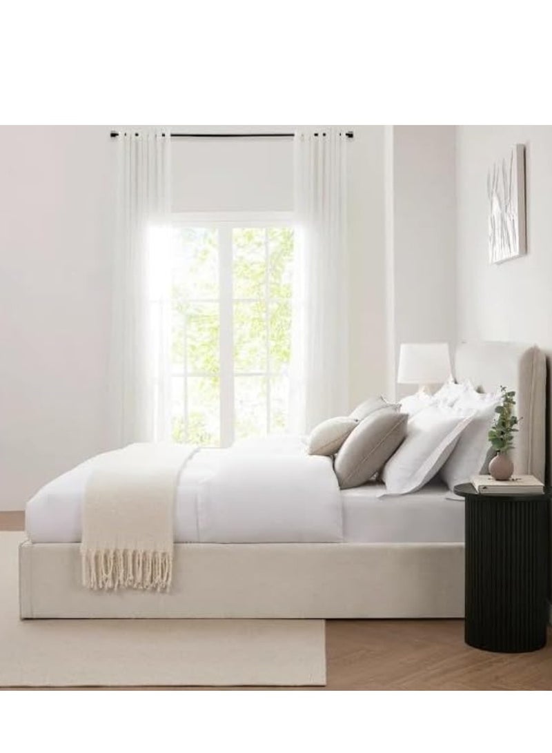 Wooden Twist Hydraulic Storage King Size Bed In Soft Fabrice  - Image 4