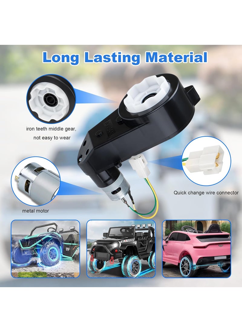 LAZORA 2Pcs 12V 40000RPM HighSpeed RS550 Motor Gearbox for Power Wheels Kids Ride on Car Motor Upgrade 12 Volt RideOn Toys Replacement Parts with Drive Engines for Kids Cars Motorcycles Jeep Accessories  - Image 2