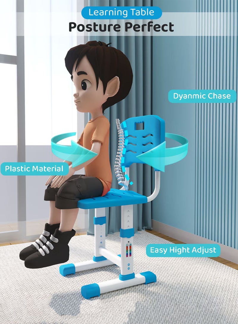 Toshionics Adjustable Kids Study Desk And Chair Set Educational Table with Ergonomic Design Safe Construction Ample Storage Ideal for Home Learning Nursery Creativity Growing with Your Baby Child - Image 5