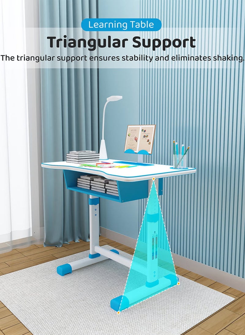 Toshionics Adjustable Kids Study Desk And Chair Set Educational Table with Ergonomic Design Safe Construction Ample Storage Ideal for Home Learning Nursery Creativity Growing with Your Baby Child - Image 3