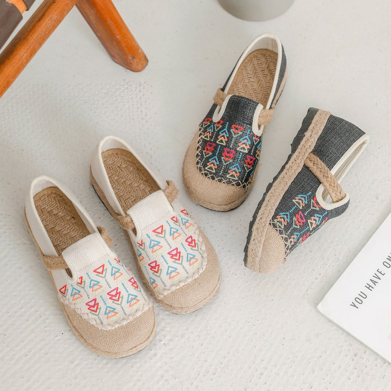 Original Exquisite Embroidered Shallow Mouth Shoes Dx65 Craft Stitching Linen Casual Shoes - Image 5