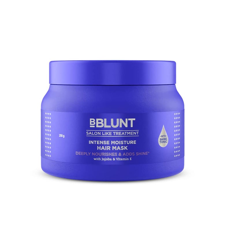 BBLUNT Intense Moisture Hair Mask Deeply Nourishes Adds Shine Deep Conditioning Masque for Dry Damaged Frizzy Hair Vitamin E Jojoba Oil Infused 882 Oz250g