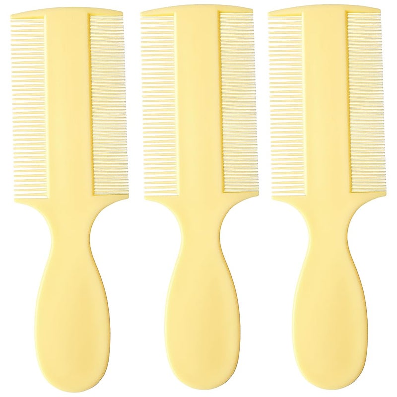 Vakly Fine Tooth Baby Comb [3 Pack] â€“ Double-Sided Infant Hair Extra Fine Detangling Comb with Handle for Cradle Cap, Dandruff & Lice â€“ Gentle Rounded Teeth for Newborns, Babies, Toddlers & Adults - Image 1