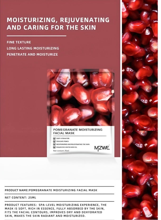 MZWE Beauty Facial Sheet Mask | Natural Sheet Mask | Face sheet Mask for Women and Men Cosmetics Fairness Facial Mask Combo Pack of 8 Avocado, Strawberry, Pomegranate  Lemon, Orange, Aloe Vera, Coconut and Peach. - Image 5