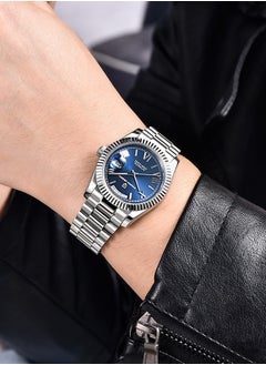 PAGANI DESIGN Men's Automatic Watch, Date Watch Men's, Sapphire Glass, Japan Imported Movement, Self-Winding Movement Stainless Steel Watch, 100M Waterproof (Deep Blue)  - Image 1