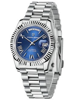 PAGANI DESIGN Men's Automatic Watch, Date Watch Men's, Sapphire Glass, Japan Imported Movement, Self-Winding Movement Stainless Steel Watch, 100M Waterproof (Deep Blue)  - Image 2
