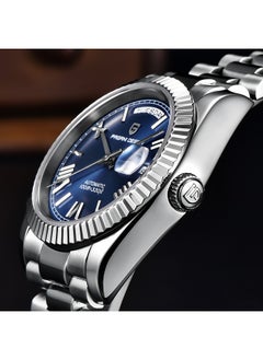 PAGANI DESIGN Men's Automatic Watch, Date Watch Men's, Sapphire Glass, Japan Imported Movement, Self-Winding Movement Stainless Steel Watch, 100M Waterproof (Deep Blue)  - Image 3