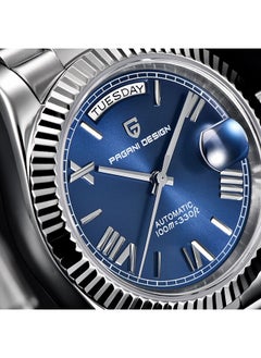 PAGANI DESIGN Men's Automatic Watch, Date Watch Men's, Sapphire Glass, Japan Imported Movement, Self-Winding Movement Stainless Steel Watch, 100M Waterproof (Deep Blue)  - Image 4