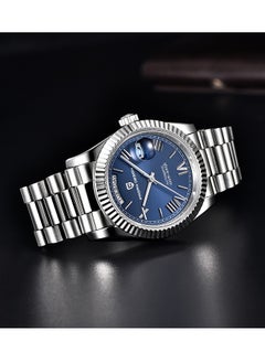 PAGANI DESIGN Men's Automatic Watch, Date Watch Men's, Sapphire Glass, Japan Imported Movement, Self-Winding Movement Stainless Steel Watch, 100M Waterproof (Deep Blue)  - Image 5