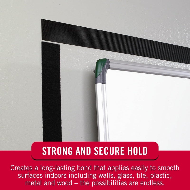 Velcro Sticky Back Tape, Black Reclosable Fastener Roll, 18 in x 3/4 in / 45.7 cm x 1.9 cm, for Home Organization, Securing Everyday Items, Holds up to 5 lb - Image 4