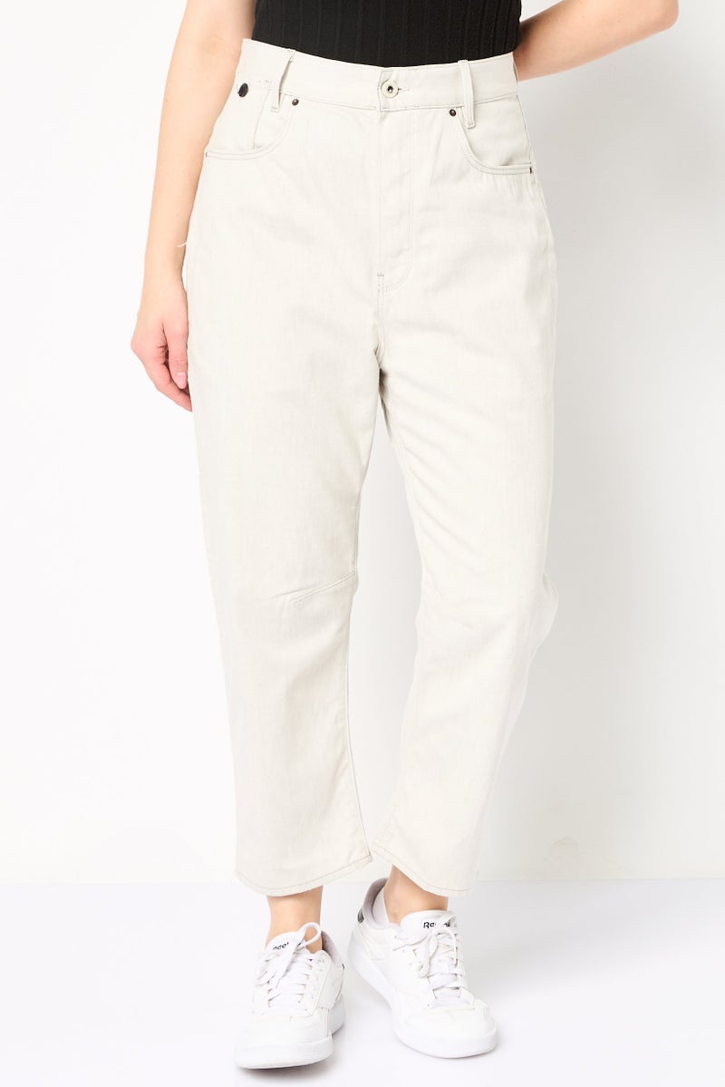 G-Star RAW جينز نسائي بوي فريند مغسول بدون تمدد، بيج فاتح - Image 1