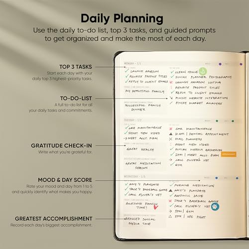 PRODUCTIVITY STORE Dated, 2026 Planner, 5.8” x 8.3” - The #1 Productivity Planner to Achieve Your 2026 Goals - Planner 2026-2027 by PRODUCTIVITY STORE (A5, BLACK) - Image 3