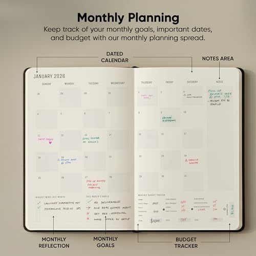 PRODUCTIVITY STORE Dated, 2026 Planner, 5.8” x 8.3” - The #1 Productivity Planner to Achieve Your 2026 Goals - Planner 2026-2027 by PRODUCTIVITY STORE (A5, BLACK) - Image 5