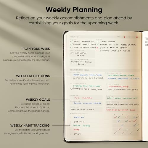 PRODUCTIVITY STORE Dated, 2026 Planner, 5.8” x 8.3” - The #1 Productivity Planner to Achieve Your 2026 Goals - Planner 2026-2027 by PRODUCTIVITY STORE (A5, BLACK) - Image 4