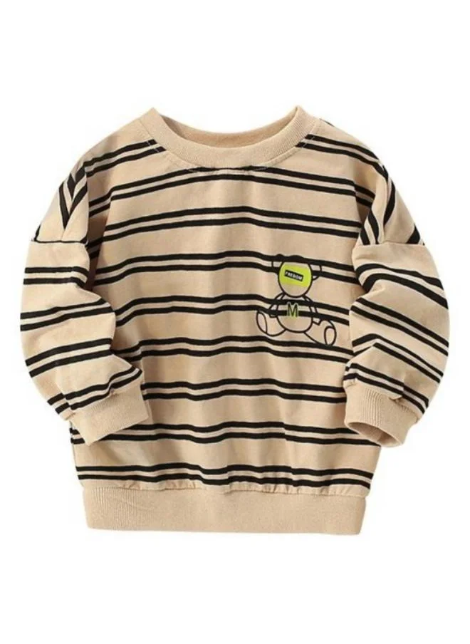 يونيكي Brown Printed Long Sleeve Crew Neck T-Shirt