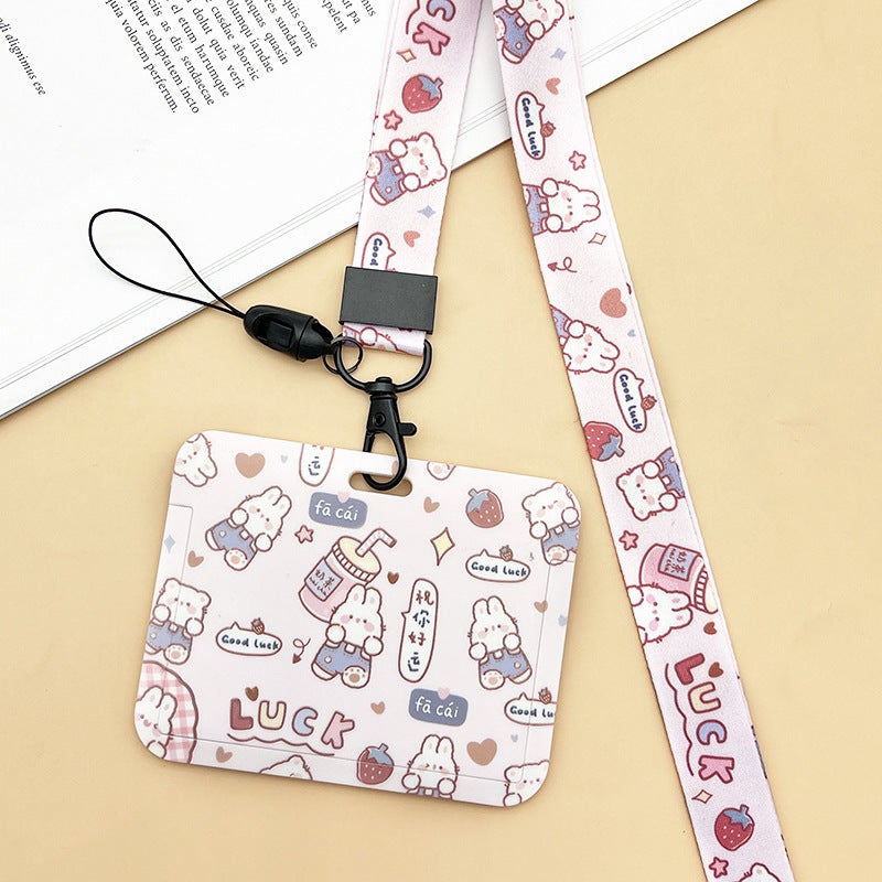 Student Cute Cartoon Push-Pull Card Cover Bus Card Meal Card Access Card Game Card Protective Cover - Image 1