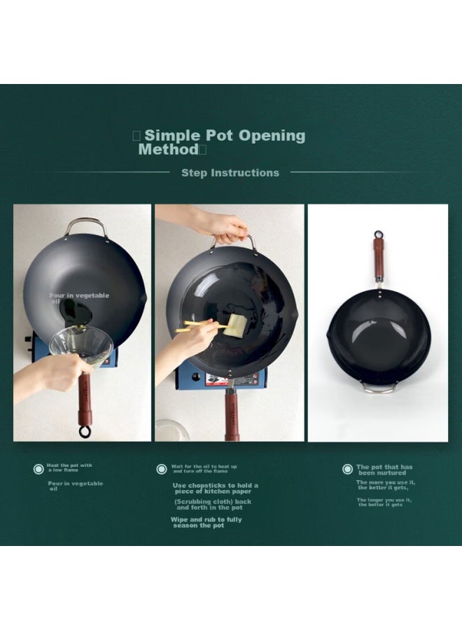 River Light Premium Imported Cast Iron Wok, Uncoated Stir-fry Pan 30cm Flat Bottom Wok Compatible With Induction And Gas Stoves - Image 5