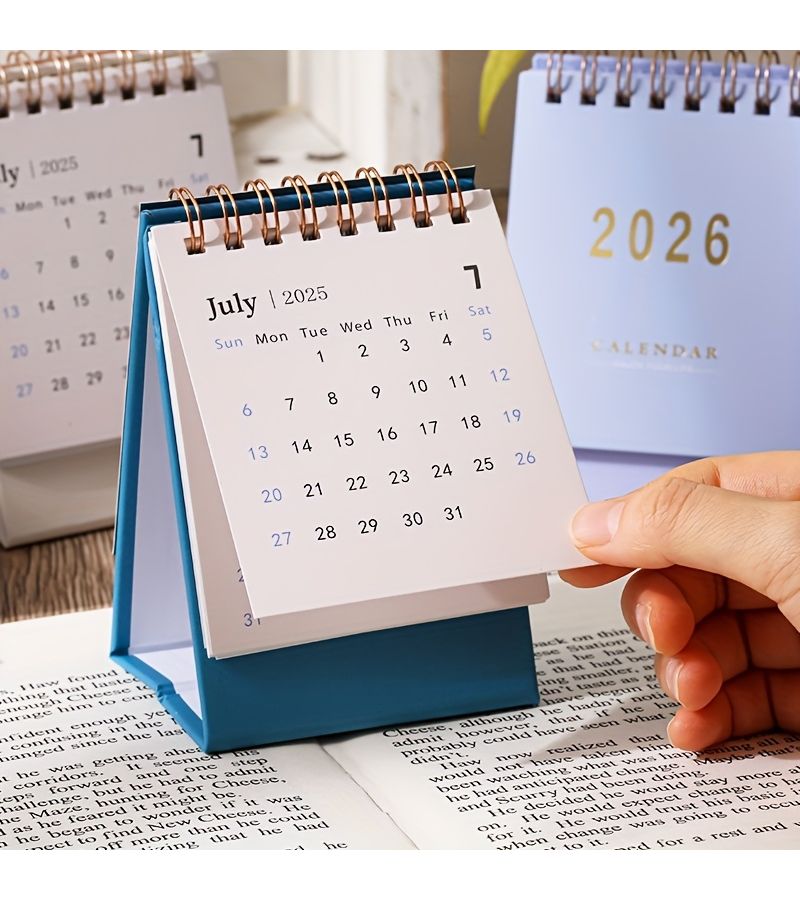 تقويم مكتبي صغير أخضر ومخطط أسبوعي شهري لعام 2026 بحجم الجيب - Image 3