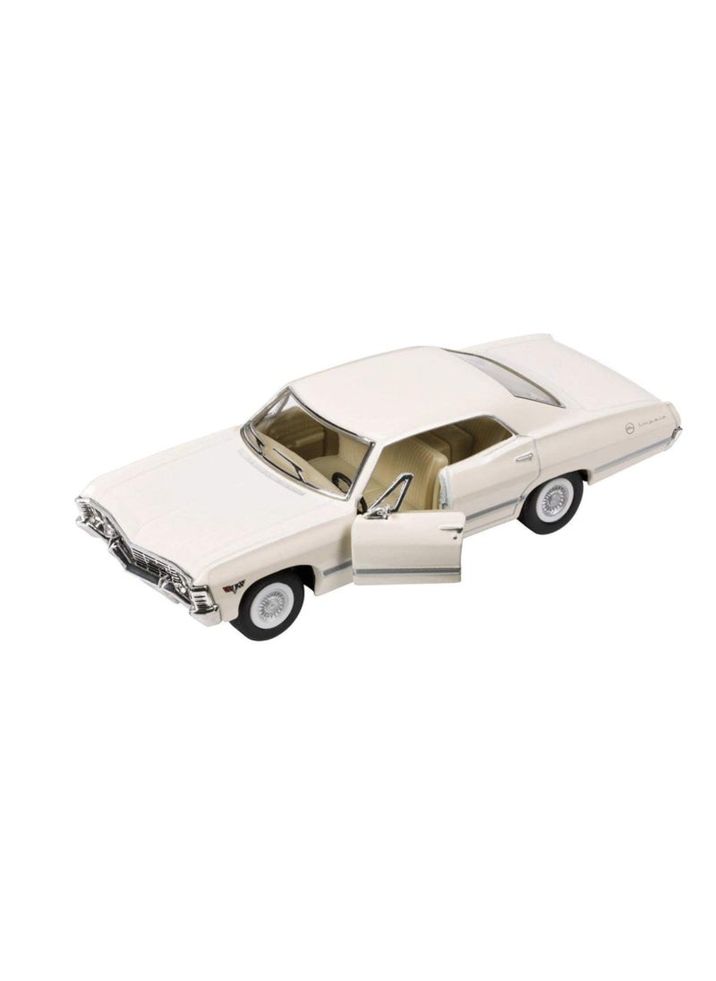 Kinsmart 1/43 Scale Model Compatible with Chevrolet Impala 1967 (White)  - Image 1