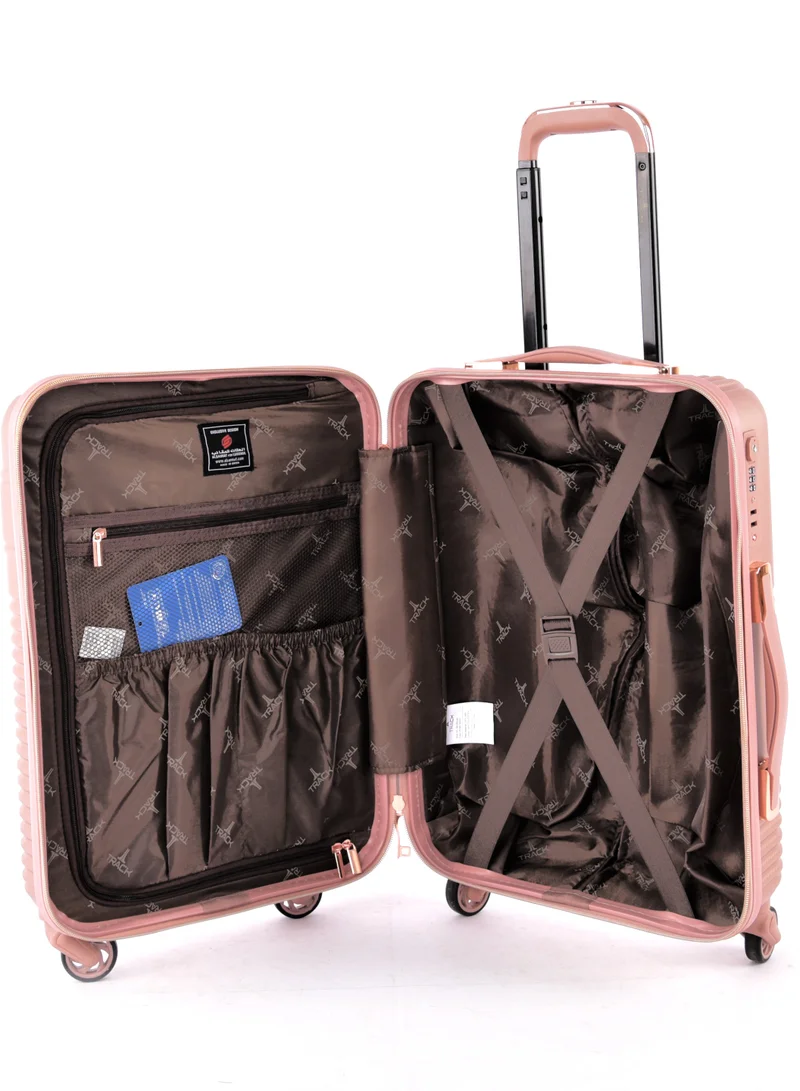 Track Track Hard Carry On Cabin Luggage ABS Trolley Travel Bag with TSA Lock & Smooth Wheels, Lightweight and Durable, 20 Inch, HK222-20