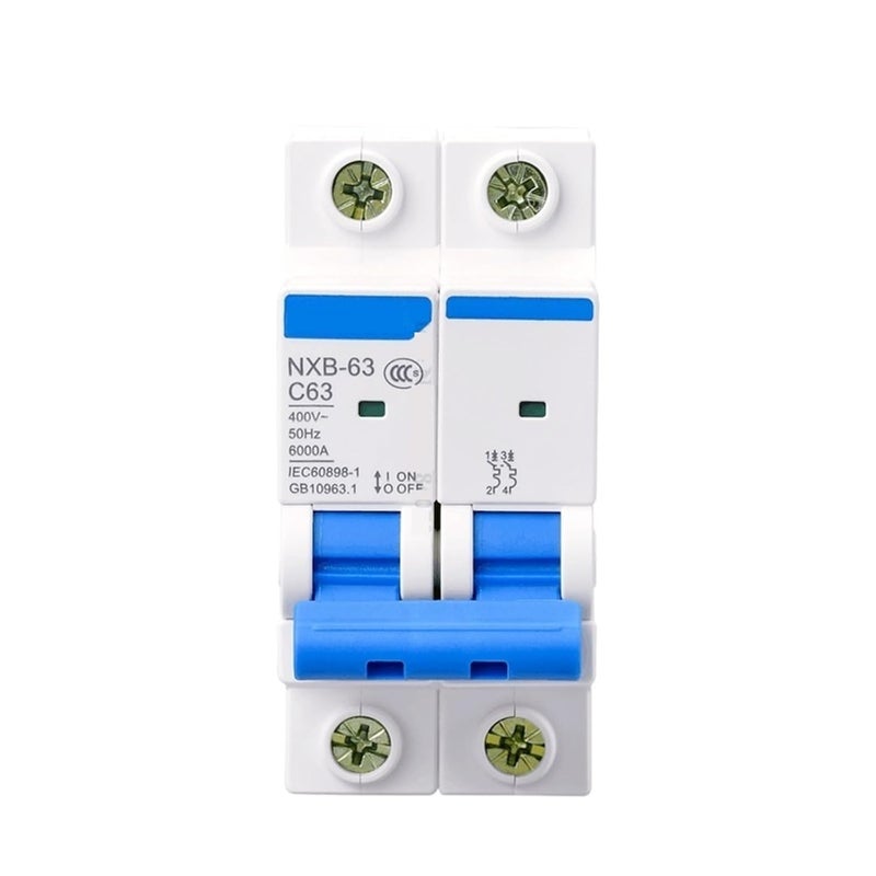 NXB 63 2P AC MCB C Curve 400V Mini Circuit Breaker DZ47 Din Rail 32A - Image 2