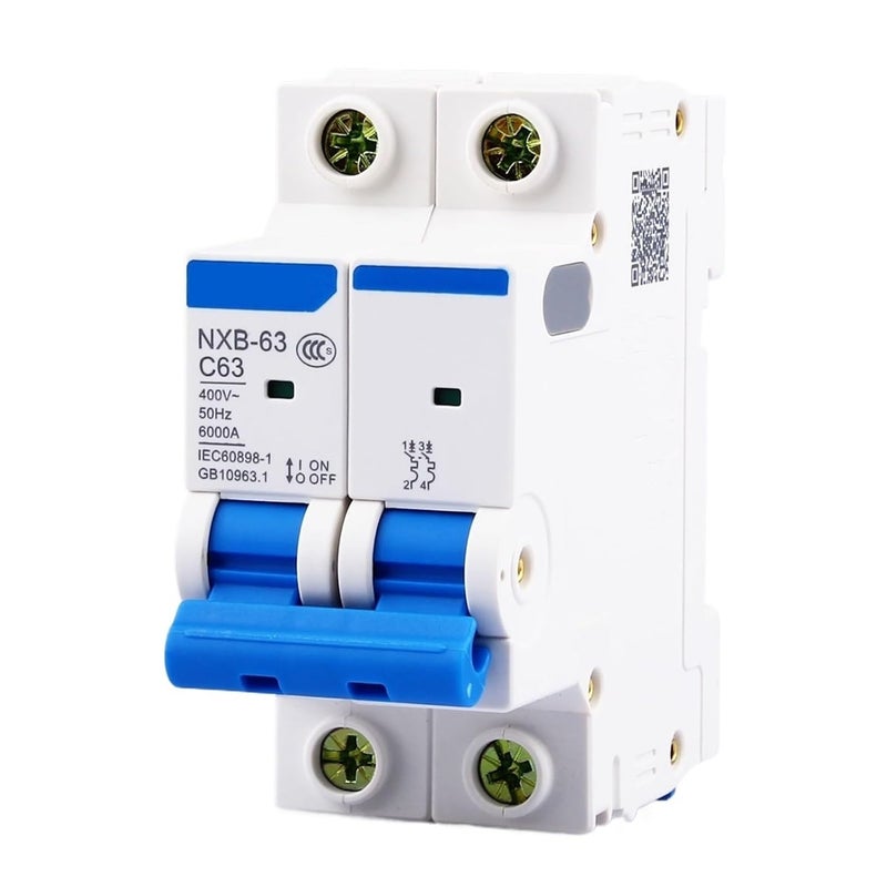 NXB 63 2P AC MCB C Curve 400V Mini Circuit Breaker DZ47 Din Rail 32A - Image 4