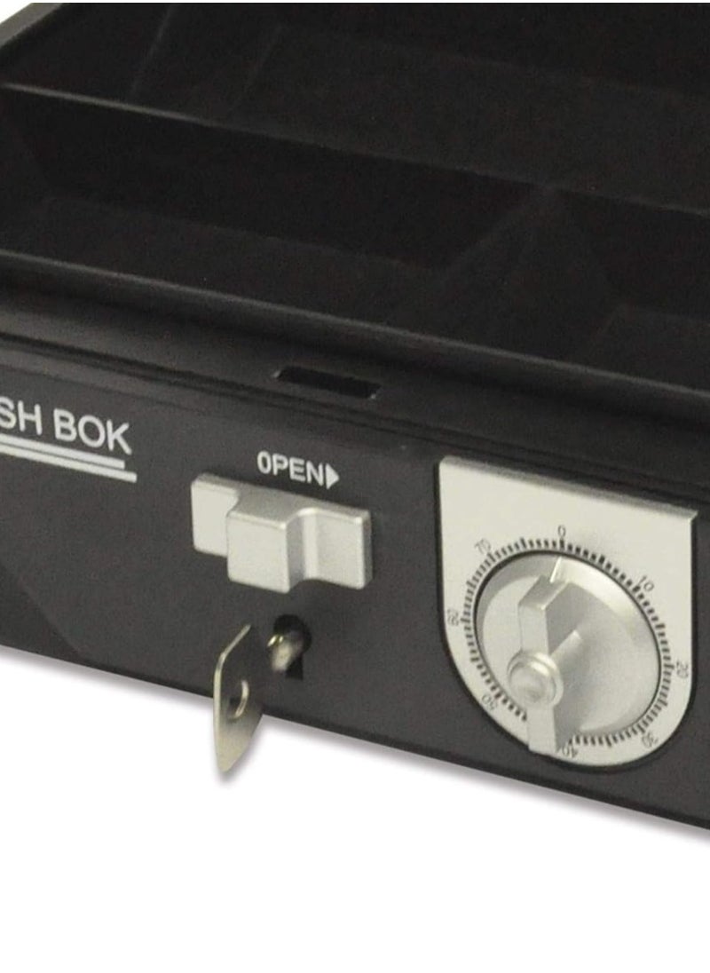FIS FIS Cash Box Steel Black Color With Number/Key lock, 250 x 180 x 85 mm, 10 Inch Lock Size - FSCPTS1026CBK  - Image 3