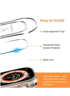 Y&D [3 Pack] Screen Protector Compatible with Apple Watch Ultra 49mm (2022) Tempered Glass Easy Installation Kit for iWatch Bubble Free Full Coverage  - Image 4