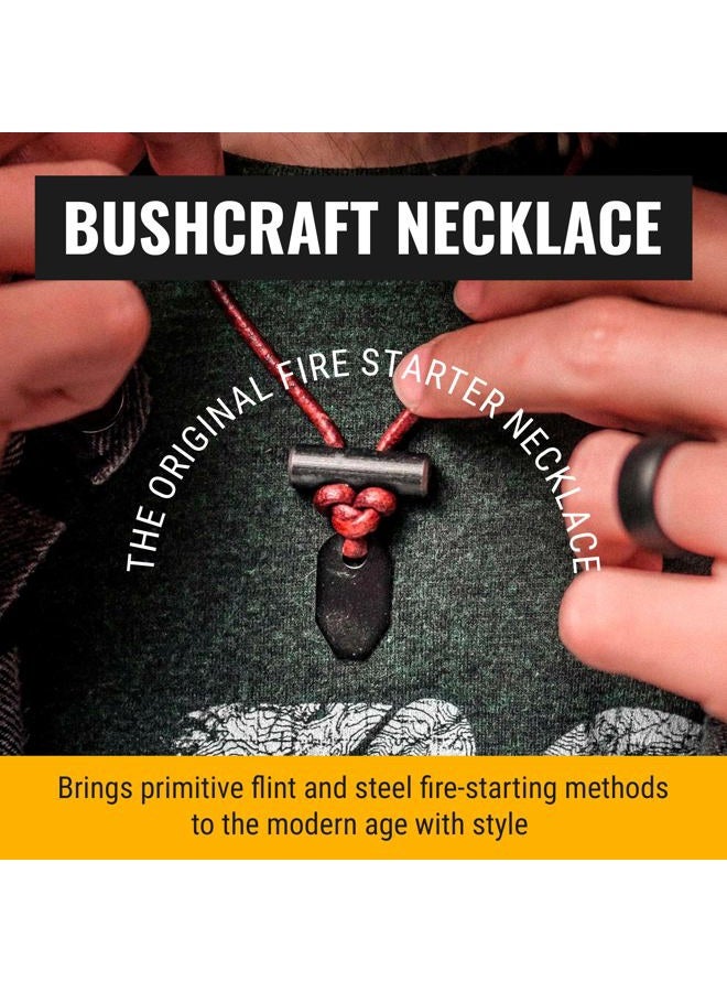 Wazoo The Bushcraft - Original Fire Starter Necklace for Men, Handcrafted In USA, Weatherproof Fire Starting Necklace with Adjustable Leather Knot Design, Ideal for Traveling, Everyday Carry & Adventures - Image 2