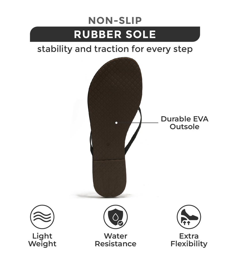 Project Cloud Flip Flops for Women - Memory Foam Flats Summer Sandals for Women 2025 - Vegan Leather Lightweight Womens Sandals Summer Beach Essentials Slides (Foundations, Black, 10) - Image 4