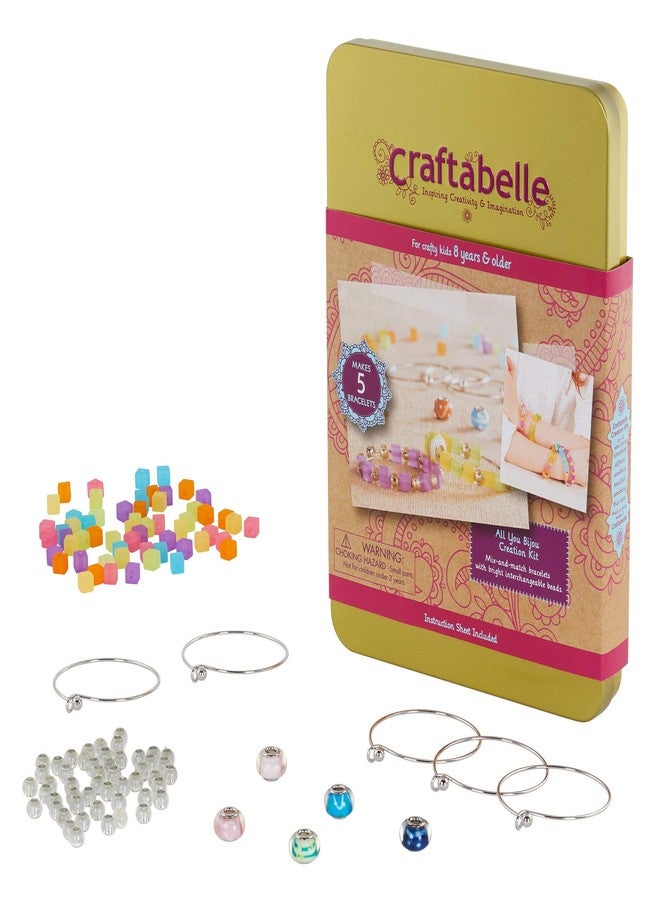 Craftabelle - All You Bijou Creation Kit - Bracelet Making Kit - 120pc Jewelry Set with Glass Beads - DIY Jewelry Kits for Kids Aged 8 Years + - Image 1