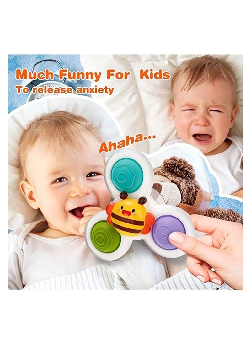 Y&D - 3PCS Suction Cup Spinner Toys, Strong Bath Toddler Fidget Toys Age 1-2, Window Spinning Top Baby Sensory for Toddlers 1-3, Birthday Gifts Girl Boy - Image 1