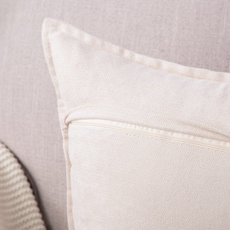 MADIZZ MADIZZ Set of 2 Short Chenille Throw Pillow Covers 16x16 Inch Ivory Soft Decorative Cushion Cover for Sofa Bedroom Pillow Shell  - Image 3