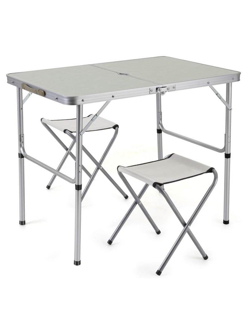 DubaiGallery طاولات قابلة للطي من الألومنيوم ومقاعد معدنية قابلة للتعديل الارتفاع وطاولات وكراسي تخييم محمولة متينة وخفيفة الوزن - Image 2