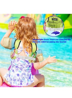 كول بيبي ستايل سترة سباحة للأطفال من COOLBABY لتدريب الأطفال على السباحة، سترة مساعدة في السباحة آمنة للأطفال بعمر 2 و3 و4 و5 و6 سنوات، أجنحة ذراع (10-30 كجم)  - Image 3