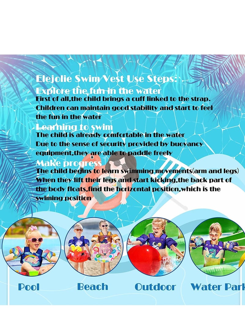 Cool Baby Style COOLBABY Kids Swimming Vest For Kids Learning to Swim Training Baby Safe Swimming Aid Jacket For 2 3 4 5 6 Years Old Baby Arm Wings (10-30kg)  - Image 4