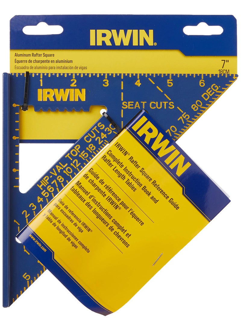 IRWIN IRWIN Tools Rafter Square, Hi-Contrast Aluminum, Blue, 7-Inch (1794463)  - Image 2