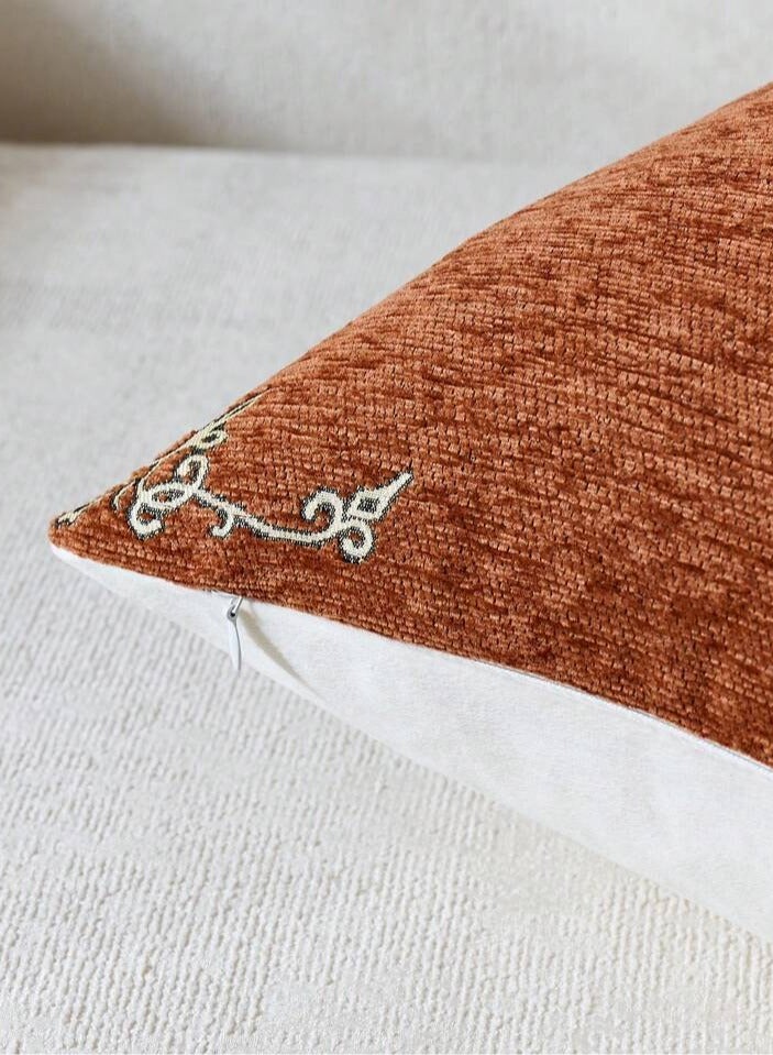 AL-HRAER Ramadan Cushion Cover Made Of Exquisitely Woven Chenille Fabric Textured With Crescent Moon And Lantern Designs In A Luxurious Jacquard Material – Size 45x45 Cm - Image 3