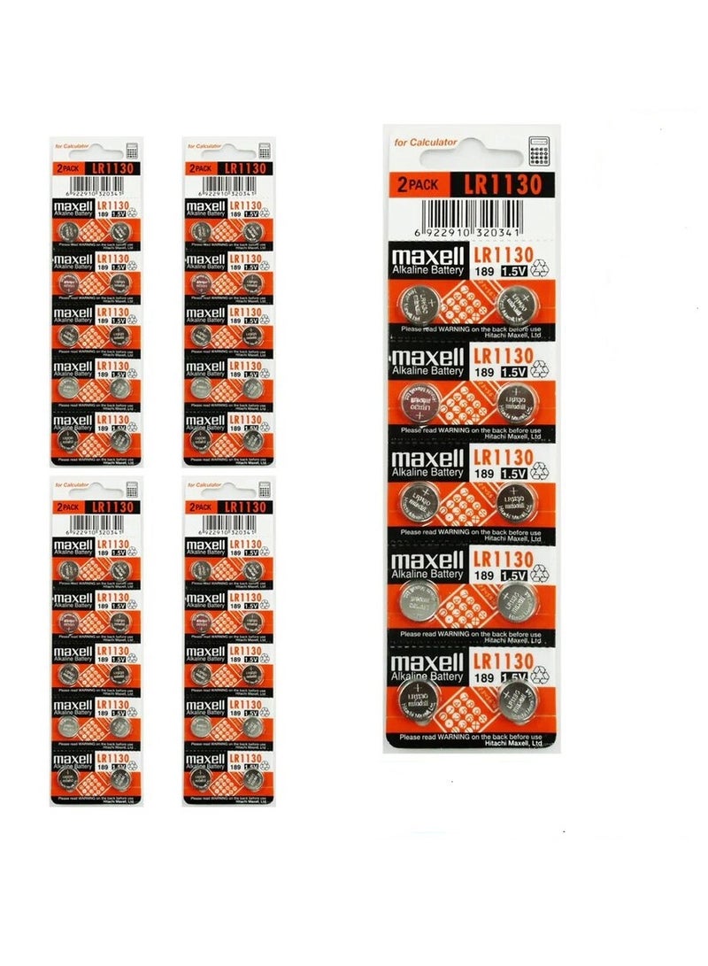 Maxell 50-Pieces Maxell AG10 LR1130 (189) Alkaline 1.5V Batteries