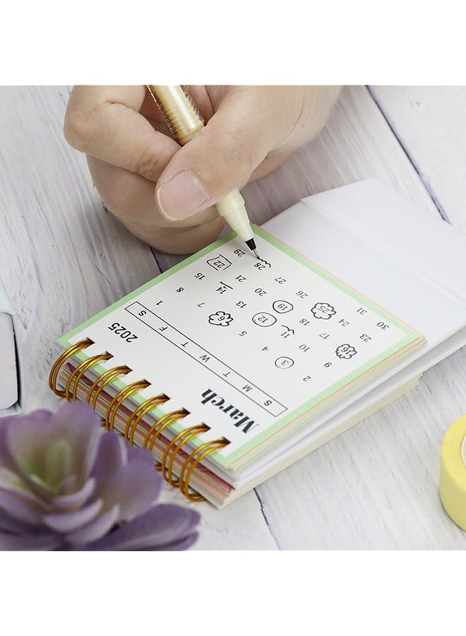 erorex 2025 Desk Calendar Small Desk Calendar Flip Calendar For Desk Standing Flip Academic Year Monthly Calendars With Gold Coil Easy To Read For School Desk Office Decoration Pink Rose  - Image 5