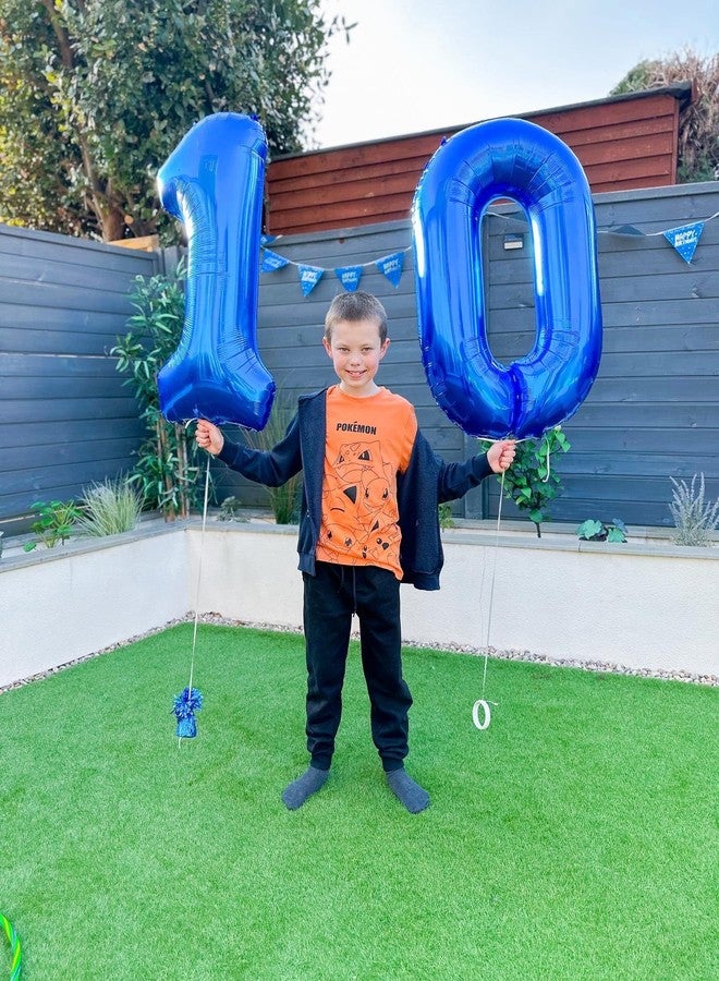 IWERP Navy Blue Number 10 Balloon 40 inch, 10 Number Balloons, 10th Navy Blue Birthday Decorations, 10 Year Old Girls Boys Blue Party Supplies - Image 3